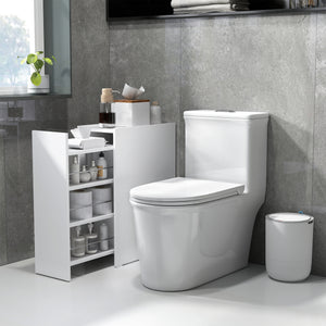 Badschrank schmal freistehend mit Schublade weiss