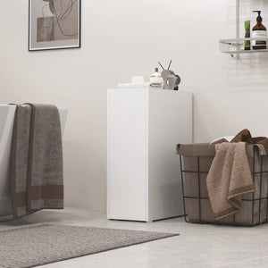 Badschrank schmal freistehend mit Schublade weiss