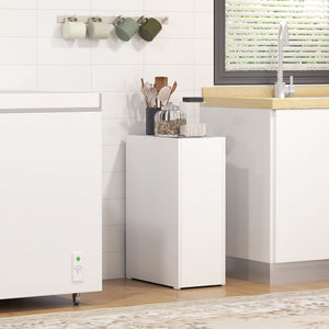 Badschrank schmal freistehend mit Schublade weiss