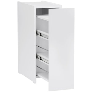 Badschrank schmal freistehend mit Schublade weiss