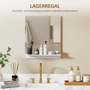 Badspiegel Wandspiegel mit Ablage für Bad und Flur weiss