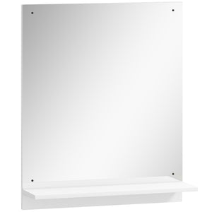 Badspiegel Wandspiegel mit Ablage für Bad und Flur weiss