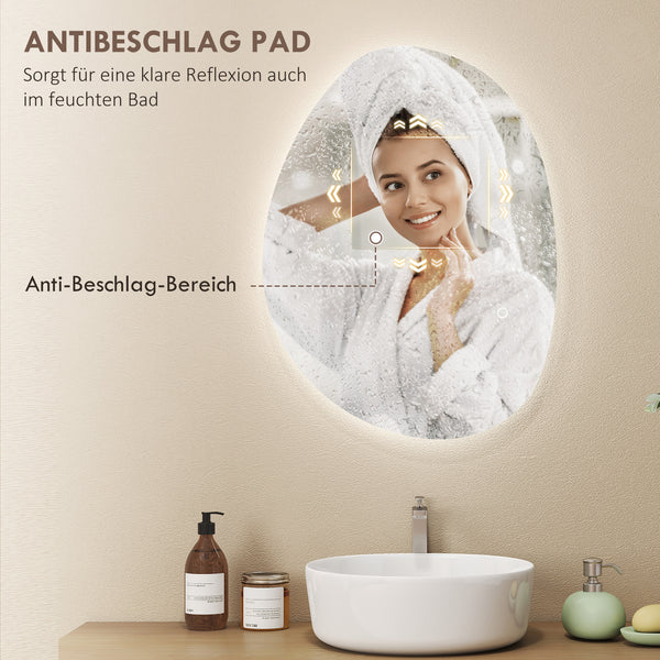 Badspiegel LED beleuchtet mit Touch und Anti-Beschlag Funktion