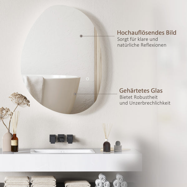Badspiegel LED beleuchtet mit Touch und Anti-Beschlag Funktion