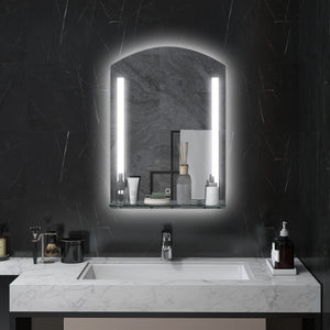 Badspiegel LED-Beleuchtung Touch-Schalter 50x70cm Silber