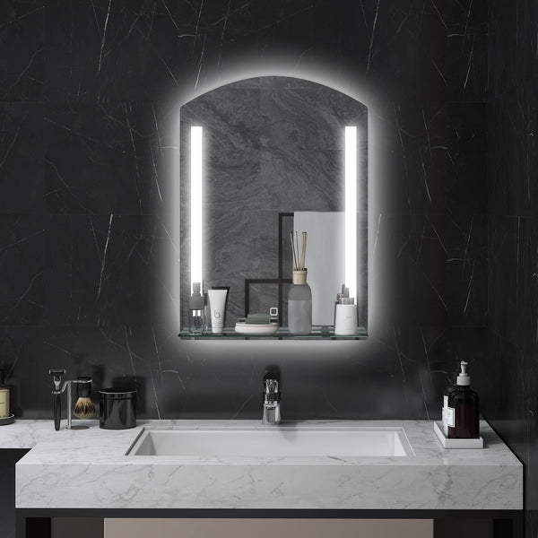 Badspiegel LED-Beleuchtung Touch-Schalter 50x70cm Silber