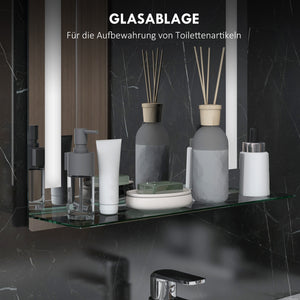 Badspiegel LED-Beleuchtung Touch-Schalter 50x70cm Silber
