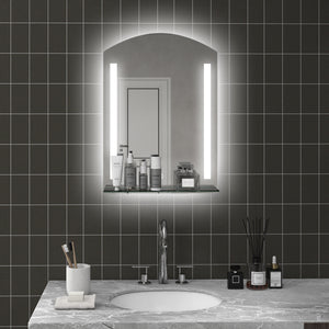 Badspiegel LED-Beleuchtung Touch-Schalter 50x70cm Silber