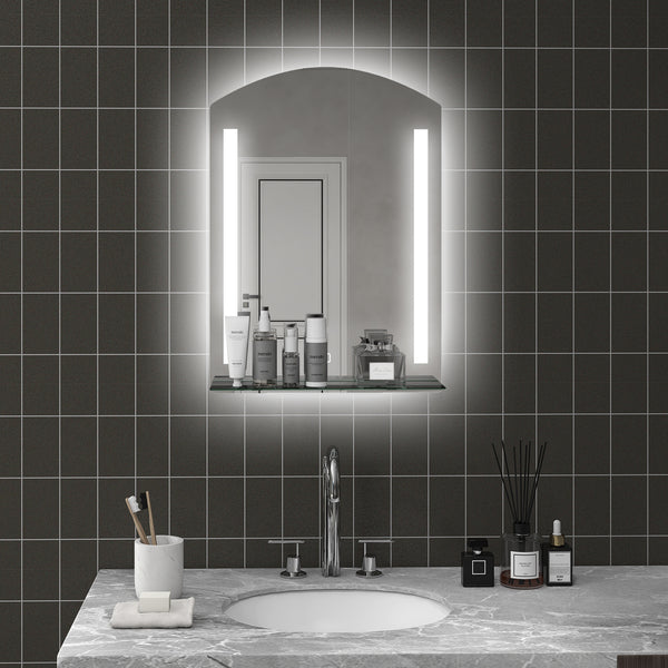 Badspiegel LED-Beleuchtung Touch-Schalter 50x70cm Silber