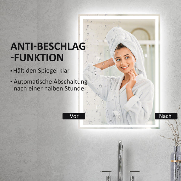 Badspiegel mit LED Beleuchtung und Touchfunktion für Bad