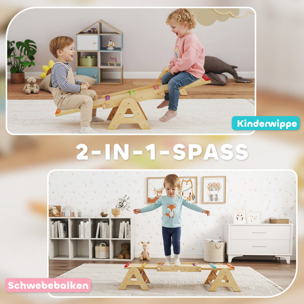 Balance Wippe Schwebebalken Balance Board für Kinder aus Holz