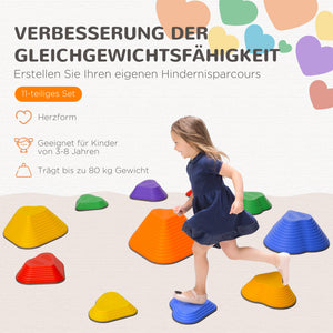 Balanciersteine 11er-Set rutschfest stapelbar für Kinder indoor outdoor