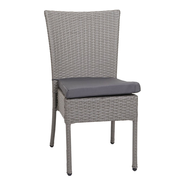 Polyrattan Balkon Sitzgruppe 4 Stühle 1 Tisch grau mit Kissen