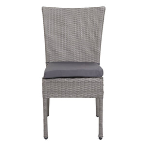 Polyrattan Balkon Sitzgruppe 4 Stühle 1 Tisch grau mit Kissen