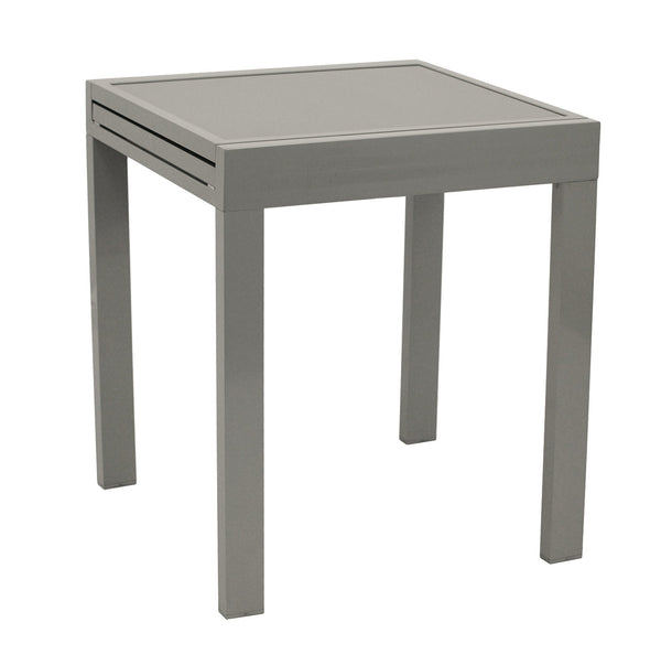 Gartentisch Balkon-Ausziehtisch 65/130x65cm, Aluminium + Glas