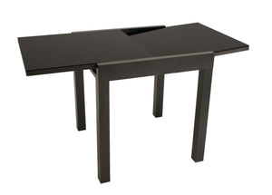 Balkon-Ausziehtisch ELBA 70/140x70cm, Aluminium anthrazit + Glas schwarz