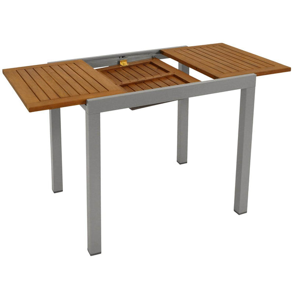 Gartentisch Balkon-Ausziehtisch VAIL 80/120x70cm Alu Akazie