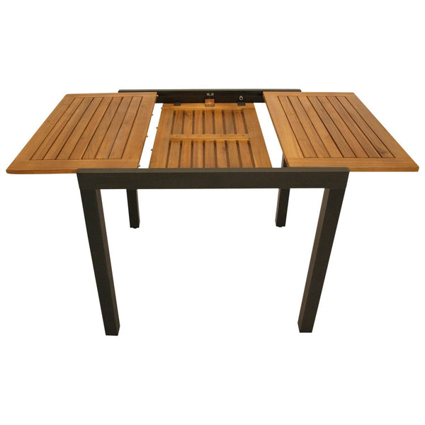 Gartentisch Balkon-Ausziehtisch Vicenza 80-120x70cm Alu Holz