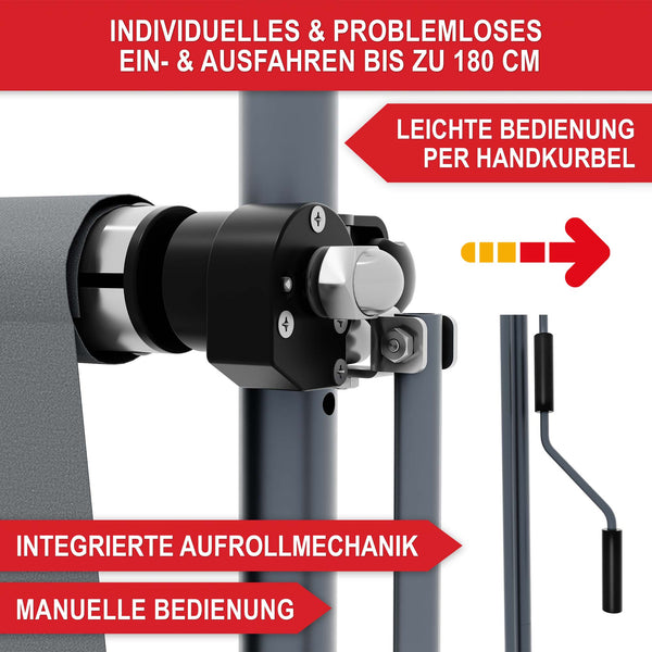 Balkonmarkise 200x120cm Standmarkise ohne Bohren
