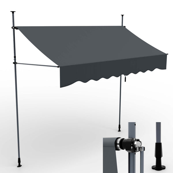 Balkonmarkise 300x120cm Standmarkise ohne Bohren