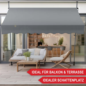 Balkonmarkise 400x120cm Standmarkise ohne Bohren
