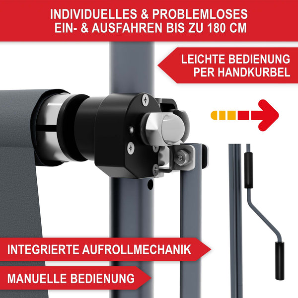 Balkonmarkise 400x120cm Standmarkise ohne Bohren