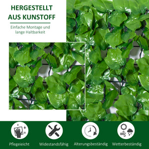 Balkonsichtschutz Sichtschutz Hecke künstlich UV-beständig 300x100cm grün