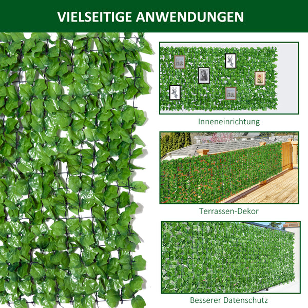 Balkonsichtschutz Sichtschutz Hecke künstlich UV-beständig 300x100cm grün