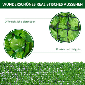 Balkonsichtschutz Sichtschutz Hecke künstlich UV-beständig 300x100cm grün