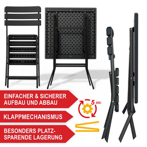 Balkontisch Set klappbar wetterfest - für 2 Personen