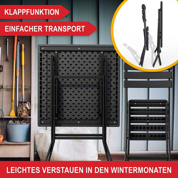 Balkontisch Set klappbar wetterfest - für 2 Personen