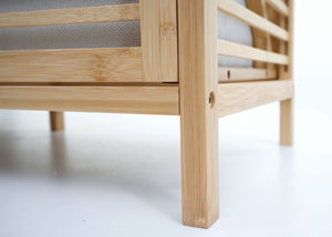 Bambus Badezimmerschrank Badregal Badschrank 2 Wäschekörbe 4 Regalböden 168x81x33cm
