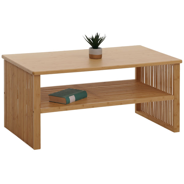 Bambus Couchtisch Wohnzimmertisch Sofatisch Beistelltisch 46x97x55cm