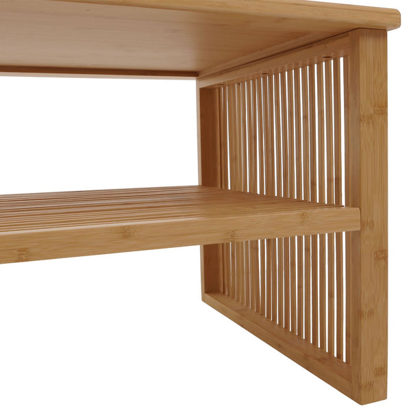 Bambus Couchtisch Wohnzimmertisch Sofatisch Beistelltisch 46x97x55cm