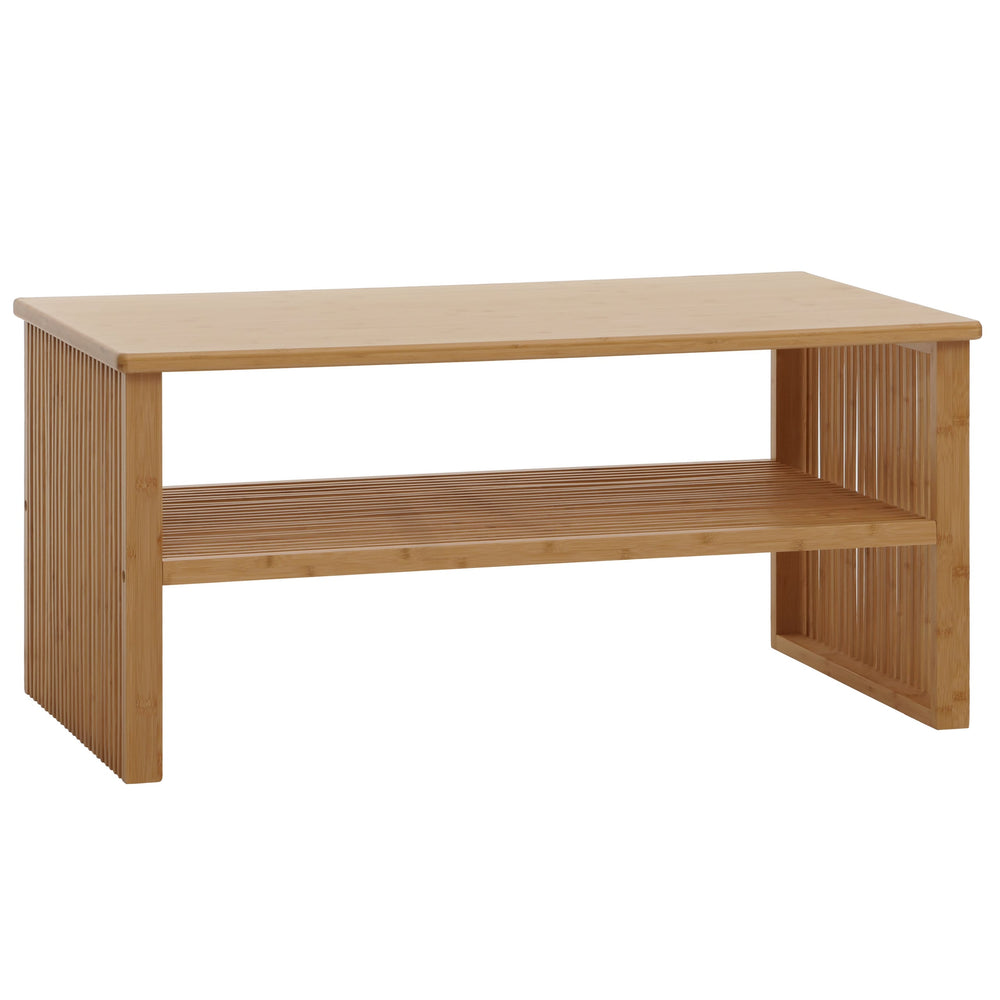 Bambus Couchtisch Wohnzimmertisch Sofatisch Beistelltisch 46x97x55cm