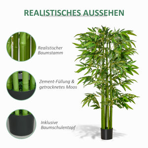 Bambus Kunstpflanze im Topf für Wohnzimmer Büro 160cm