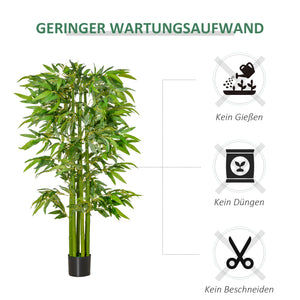 Bambus Kunstpflanze im Topf für Wohnzimmer Büro 160cm