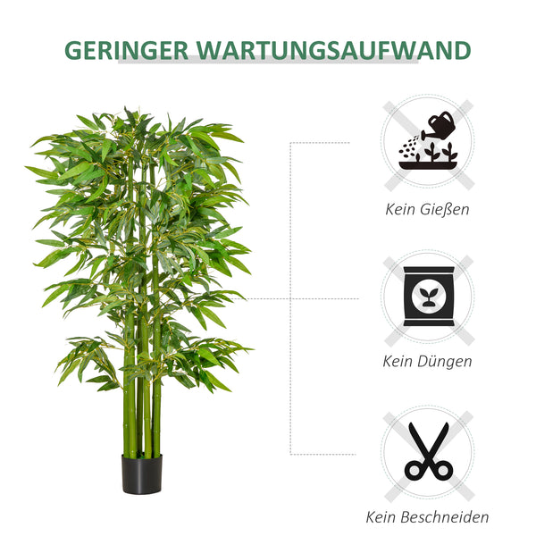 Bambus Kunstpflanze im Topf für Wohnzimmer Büro 160cm
