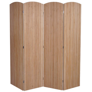 Bambus Paravent Raumteiler Sichtschutz klappbar 4 Paneele 170x162cm