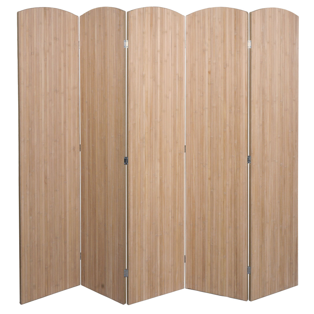 Bambus Paravent Raumteiler Sichtschutz klappbar 5 Paneele 170x204cm