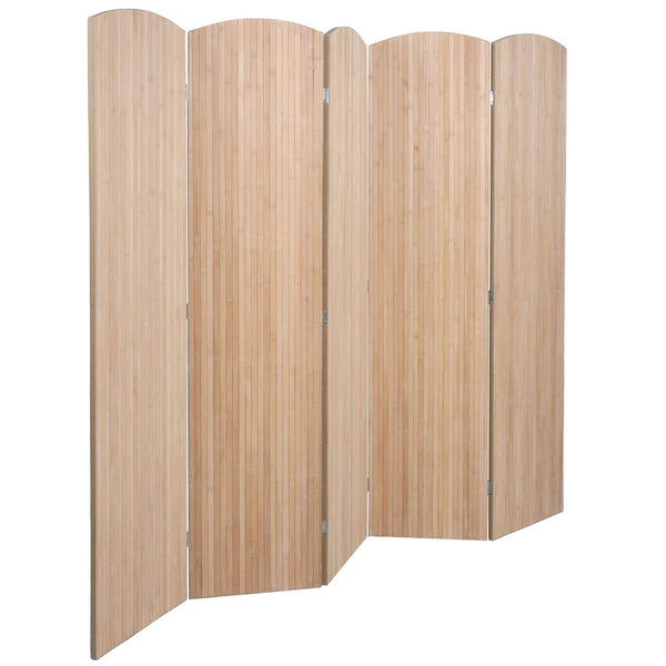 Bambus Paravent Raumteiler Sichtschutz klappbar 5 Paneele 170x204cm