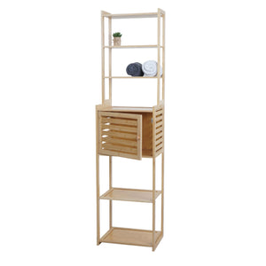 Bambus Regal Badschrank Badezimmerschrank Staufächer 165x42x30cm