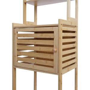 Bambus Regal Badschrank Badezimmerschrank Staufächer 165x42x30cm