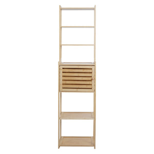 Bambus Regal Badschrank Badezimmerschrank Staufächer 165x42x30cm