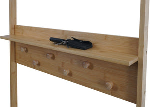 Bambus Standgarderobe Garderobenständer Schuhregal Sitzbank 170x70x31cm