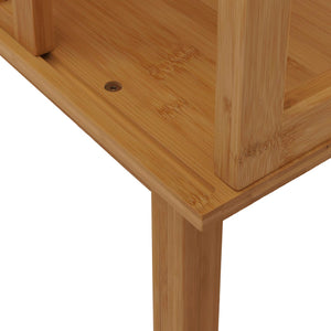 Bambus Standregal Badezimmerschrank Badregal Schiebetür 186x80x45cm
