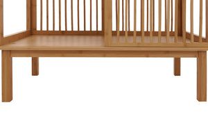 Bambus Standregal Badezimmerschrank Badregal Schiebetür 186x80x45cm