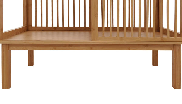 Bambus Standregal Badezimmerschrank Badregal Schiebetür 186x80x45cm