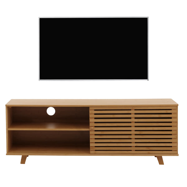 Bambus TV-Rack Fernsehtisch Lowboard Kommode Staufächer 50x140x40cm