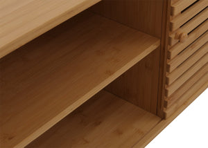 Bambus TV-Rack Fernsehtisch Lowboard Kommode Staufächer 50x140x40cm